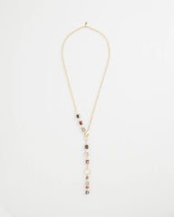 Chico's Art Deco Geo Glass Bead Y-Necklace