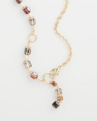 Chico's Art Deco Geo Glass Bead Y-Necklace