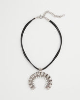 Chico's Short Horseshoe Pendant Necklace SILVER
