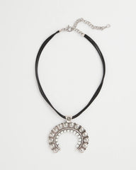 Chico's Short Horseshoe Pendant Necklace SILVER