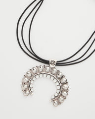 Chico's Short Horseshoe Pendant Necklace SILVER