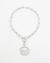 Chico's Silvertone Toggle Pendant Necklace SILVER