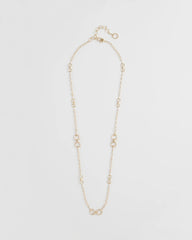 Chico's Equestrian Horsebit Long Link Necklace GOLD
