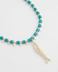 Chico's Turquoise Bead Necklace BLUE
