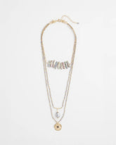 Chico's Convertible Abalone Pendant Necklace NEUTRAL