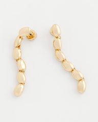 Chico's Gold Linear Beaded Earrings GOLD
