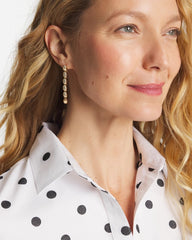 Chico's Gold Linear Beaded Earrings GOLD