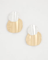 Chico's Crinkle Mixed Metal Earrings MIXED METALS