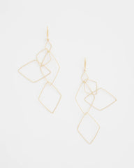 Chico's Diamond Shaped Linear Earrings GOLD