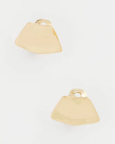 Chico's Gold Fan Clip On Earrings GOLD