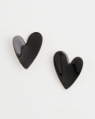 Chico's Black Heart Earrings BLACK