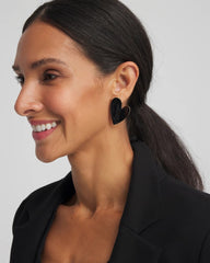 Chico's Black Heart Earrings BLACK