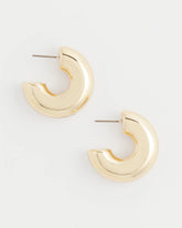 Chico's Gold Puff Hoop Earrings GOLD