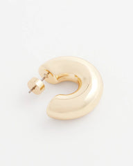 Chico's Gold Puff Hoop Earrings GOLD
