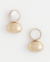 Chico's White & Gold Mini Stud Earrings GOLD