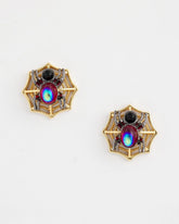 Chico's Spider Web Glitz Earrings ORANGE