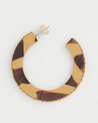Chico's Animal Wood Hoop Earrings NEUTRAL