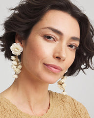 Chico's No Droop® Flower & Conch Shell Earrings WHITE