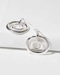 Chico's Silver Tone Drop Pendant Earrings SILVER