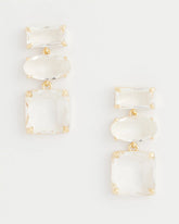 Chico's Neutral Faceted Drop Earrings PALE PINK