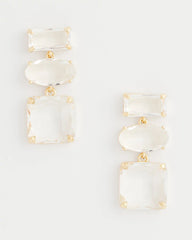 Chico's Neutral Faceted Drop Earrings PALE PINK