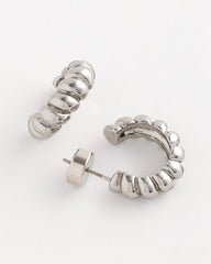 Chico's No Droop® Silvertone Twisted Hoop Earrings SILVER