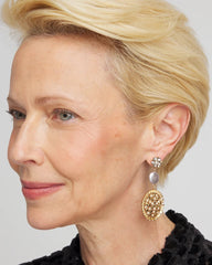 Chico's Gold Medallion Drop Earrings GOLD