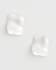 Chico's Square Oversized Stud Earrings SILVER