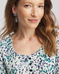 Chico's Wrapped Teardrop Post Earrings BLUE
