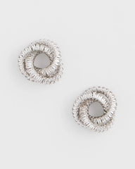 Chico's Silvertone Twisted Stud Earrings SILVER