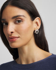 Chico's Silvertone Twisted Stud Earrings SILVER