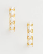 Chico's No Droop® Faux Pearl Hoop Earrings PEARL