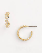 Chico's Goldtone Cubic Zirconia Hoop Earrings GOLD