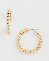 Chico's No Droop® Golden Beaded Hoop Earrings GOLD