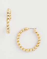Chico's No Droop® Golden Beaded Hoop Earrings GOLD