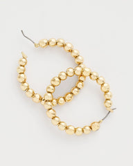 Chico's No Droop® Golden Beaded Hoop Earrings GOLD