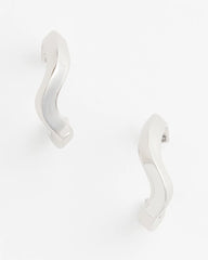 Chico's Silver Wavy Hoop Earrings SILVER