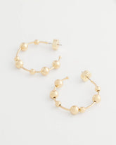 Chico's Goldtone Beaded Hoop Earrings GOLD