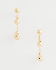 Chico's Goldtone Beaded Hoop Earrings GOLD