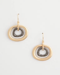 Chico's Pave Mixed Metal Earrings MIXED METALS