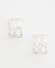 Chico's No Droop® Cutout Silvertone Hoop Earrings SILVER