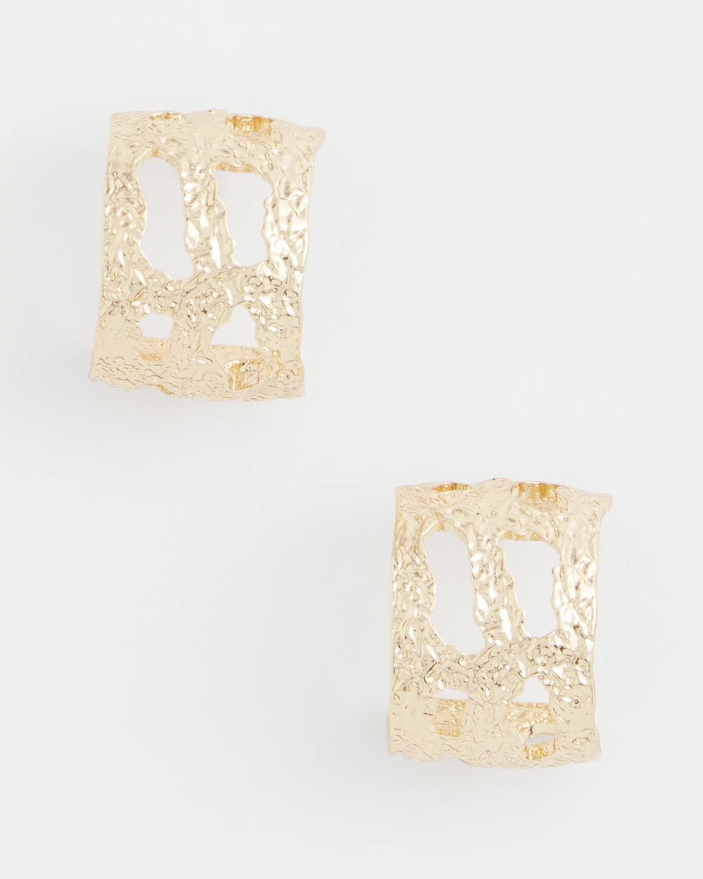 Chico's No Droop® Cutout Goldtone Hoop Earrings GOLD