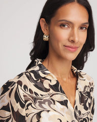 Chico's No Droop® Cutout Goldtone Hoop Earrings GOLD