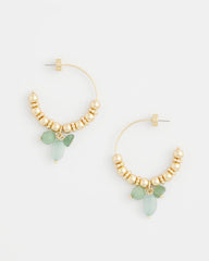 Chico's No Droop® Gem Beaded Hoop Earrings GOLD