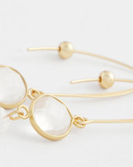 Chico's No Droop® Quartz Crystal Threader Earrings GOLD