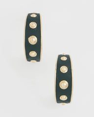 Chico's No Droop® Green & Gold Hoop Earrings GREEN