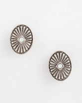 Chico's Medallion Clip-On Earrings SILVER