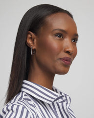 Chico's No Droop® Silver Tone Square Hoops SILVER