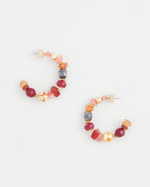 Chico's No Droop® Beaded Hoop Earrings RED