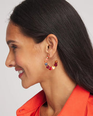 Chico's No Droop® Beaded Hoop Earrings RED